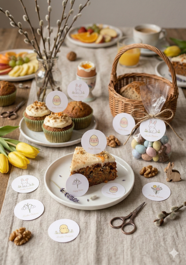 Osterdeko basteln, geht leicht - mit den süßen, runden Osterkarten