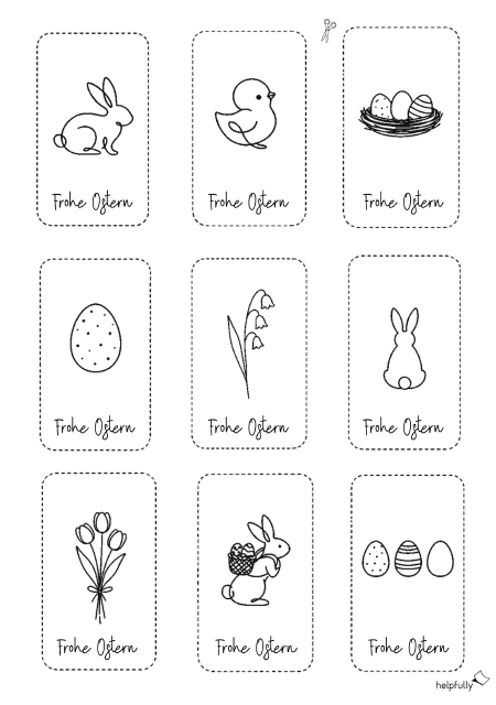 Oster-Etiketten für Kärtchen mit minimalistischen Motiven