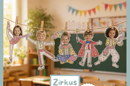 Zirkus basteln in der Grundschule oder Kita - mit den 20 Zirkusfiguren super!