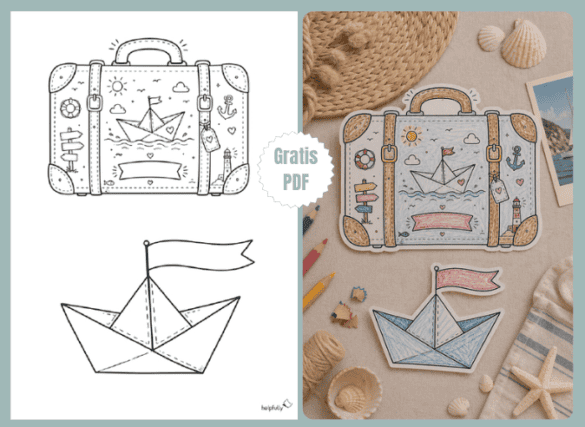 Bastelvorlage für Reise-Gutscheine und Karten rund ums Segeln, Bootstouren und Co ausdrucken