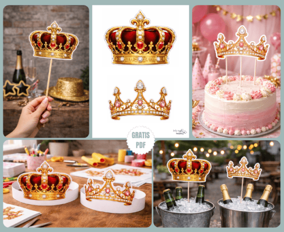 Prunkvolle Kronen zum Ausdrucken und Basteln für viele DIYs