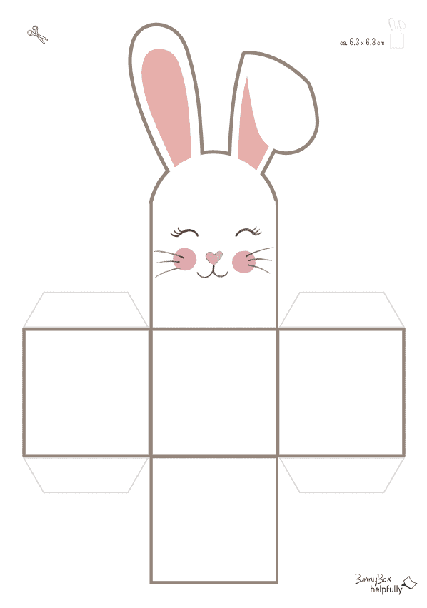 Süße Hasenbox zum Ausdrucken und Falten einer Schachtel für Ostern und Co!