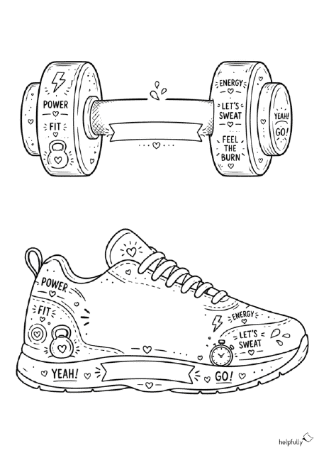 Turnschuh und Hantelvorlage zum Basteln cooler Gutscheine rund um Sport