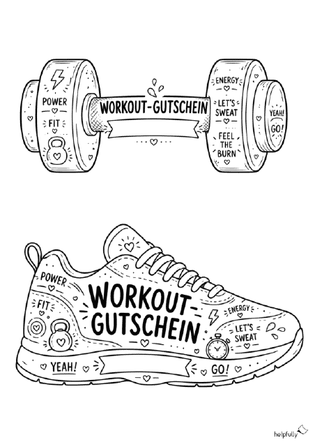 Workout-Gutscheine zum Ausdrucken, Ausschneiden mit coolen Sport-Designs