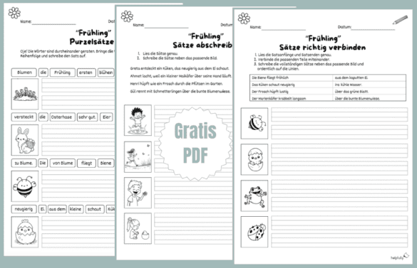 Grundschul Arbeitsblätter zum Sätze-Schreiben als Gratis-PDF