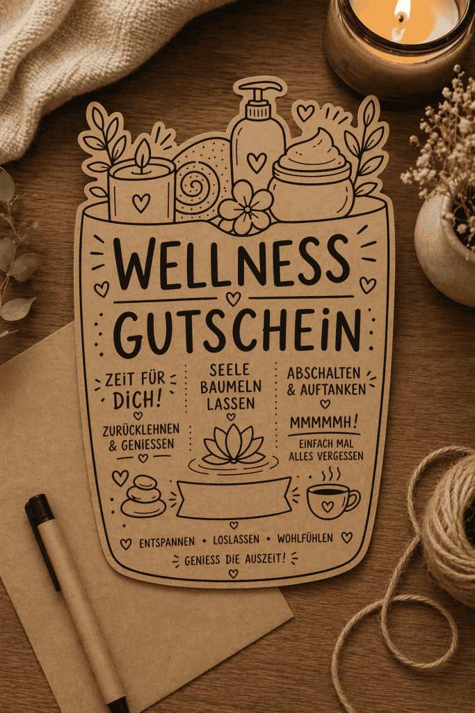 Wellness-Gutschein - hier ausgedruckt auf 170g Kraftpapier