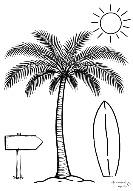 Fensterbilder-Schablonen A4 mit Strandmotiven zum Ausdrucken