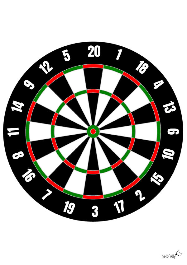 Zielscheibe aus Papier zum Dart-Spielen ausdrucken