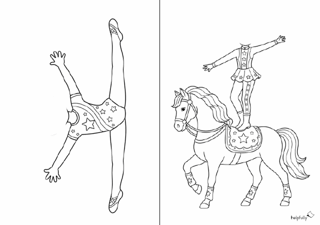 Bastelvorlage Zirkus - Figuren zum Ausdrucken, Ausmalen und Ausschneiden