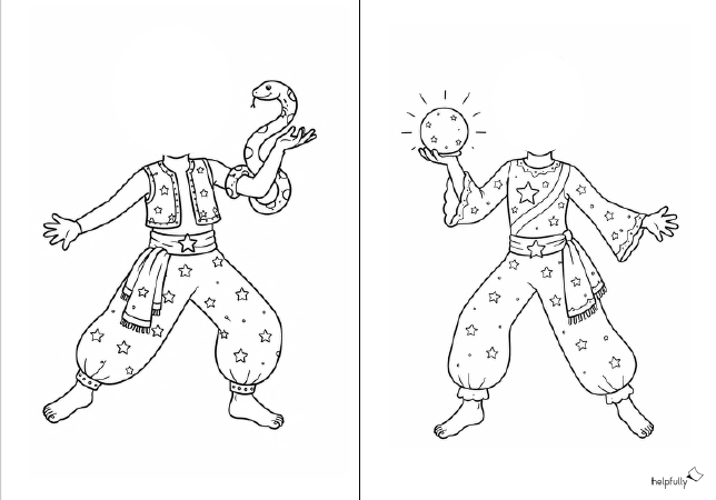Bastelvorlage Zirkus - Figuren zum Ausdrucken, Ausmalen und Ausschneiden