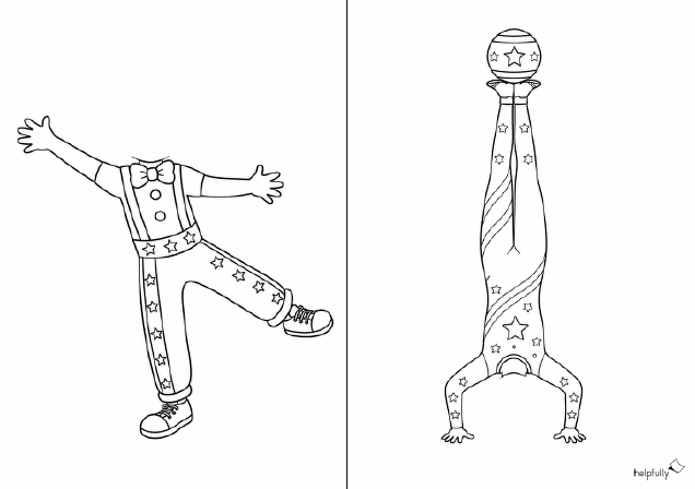 Bastelvorlage Zirkus - Figuren zum Ausdrucken, Ausmalen und Ausschneiden