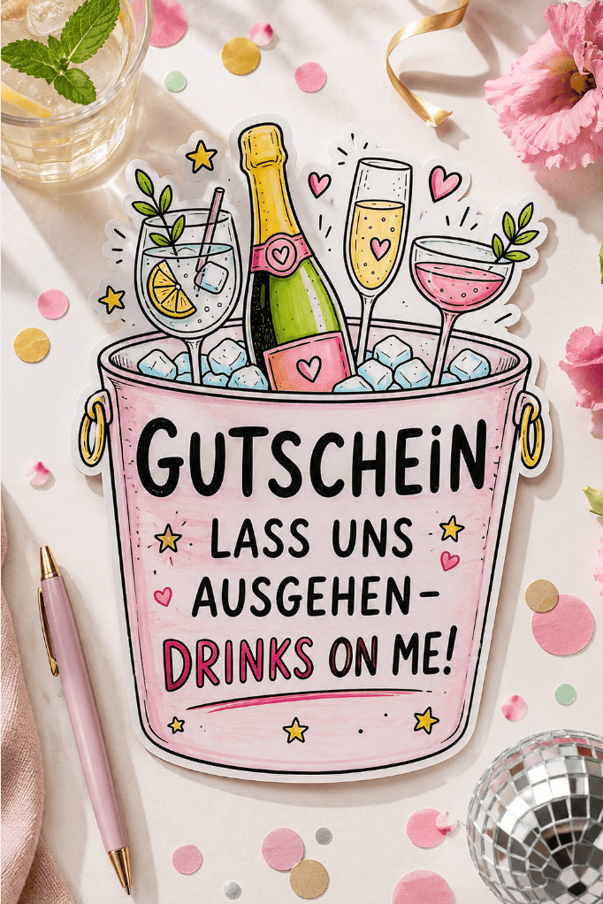origineller Gutschein für Männer und Frauen: Der DIY-Sektkühler mit Drinks!