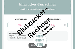 Umrechner für Blutzucker Werte / Einheiten in beide Richtungen möglich mg/dl ↔ mmol/l