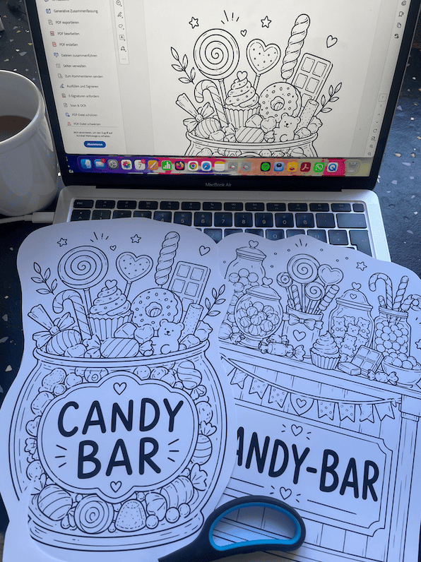 27 cm große Schilder für Candy-Bar-Partys zum Ausdrucken und Basteln