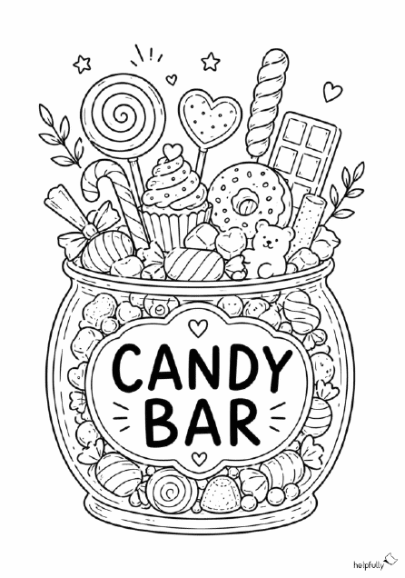 Candy-Bar DIY Schild zum Ausdrucken als süßes Zubehör!