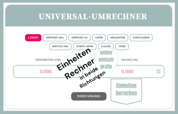 Einheiten-Rechner: Online einfach viele Längen, Gewichte, Maße und mehr Einheiten umrechnen