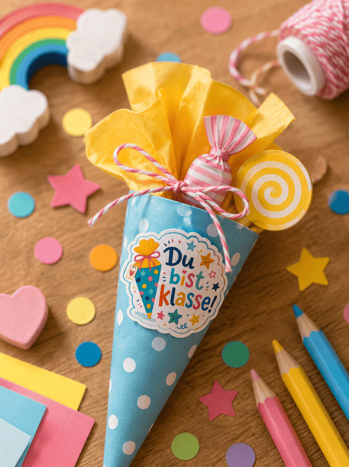 Schultüte bekleben? Ja gerne - mit den Stickern Du bist klasse! zum Ausdrucken wird es toll!