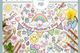 Coloring Page: DIY Mother's Day gift, printable PDF for free