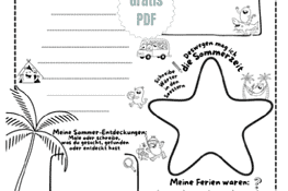 Lustiges Arbeitsblatt für den ersten Tag nach den Sommerferien - Rückblick Grundschule als gratis PDF