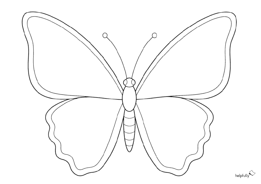 Blanko-Schmetterling zum Ausdrucken und Ausmalen, gratis Vorlage