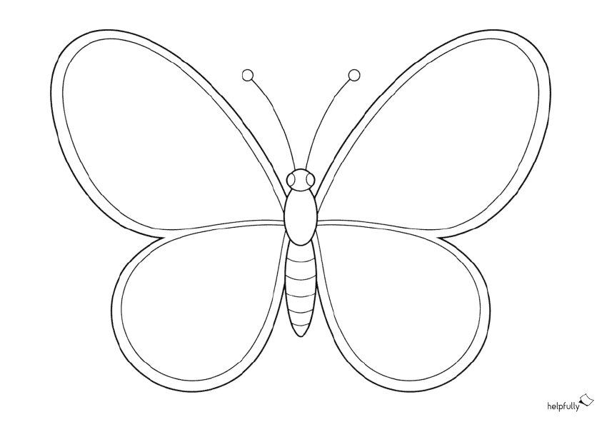 Blanko-Schmetterling Ausmalbild zum Ausdrucken als mega schöne gratis Vorlage