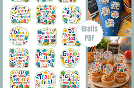 Die Sticker mit Sprüchen und Wünschen zum Schulstart sind eine mega tolle Idee zur Einschulung!