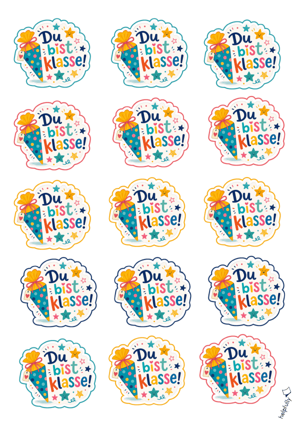 Tolle Sticker mit Du bist klasse! zum Ausdrucken als gratis DIY!