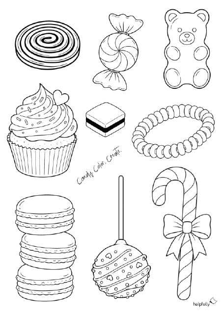 Süßigkeiten zum Ausmalen und Basteln als Deko für Candy-Bar, Geschenke & mehr!
