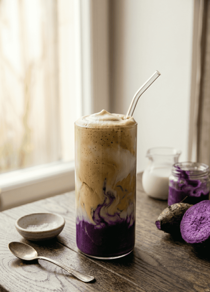 Leckeren Ube Latte selbermachen - mit dem Rezept von helpfully