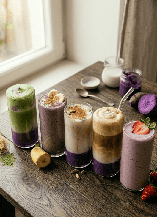 Ube Latte Varianten