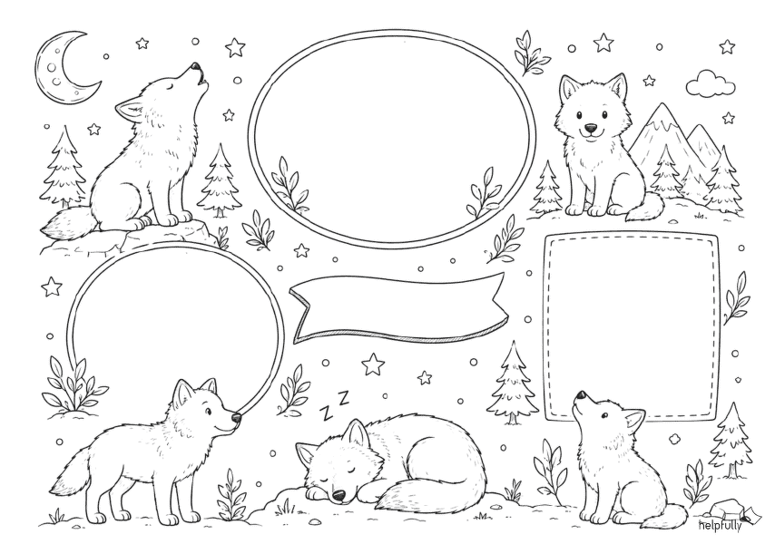 DIY-Vorlage "Wolf" für Klassenprojekte der Grundschule als gratis PDF ausdrucken