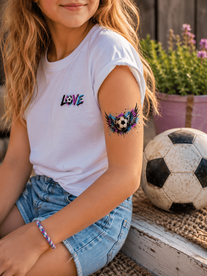 Coole Fußball-Tattoos für Mädchen und Frauen zum Ausdrucken als Gratis-DIY