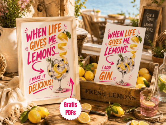 cooles Schilder mit Spruch "Wehen live gives me lemons" zum Ausdrucken als Deko!