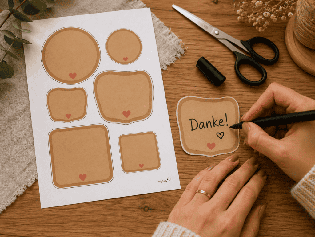 Etiketten im Naturlook zum Ausdrucken und Beschriften