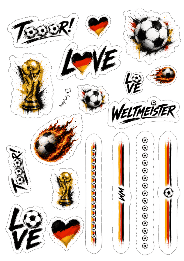 Coole Fußball-Sticker zum Ausdrucken als Gratis-Vorlage