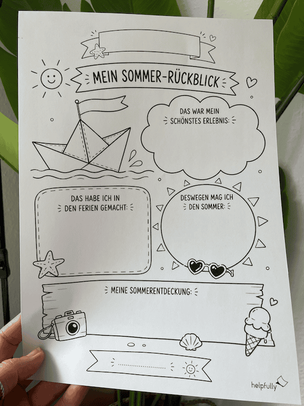 für den Schulstart nach den Sommerferien: Vorlage zum Ausfüllen für die Klasse!