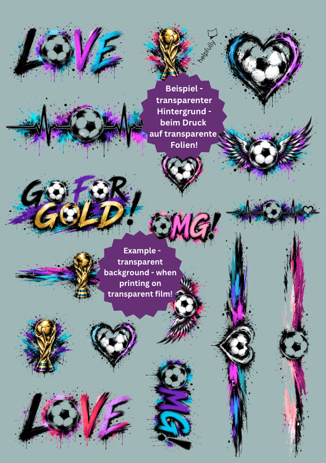Gratis Fußball-Tattoos zum Ausdrucken, coole Designs im Graffity-Style