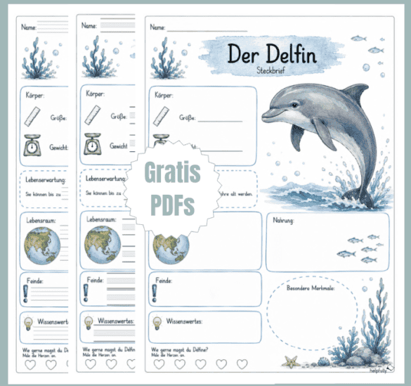 Steckbrief "Der Delfin" zum Ausdrucken und Ausfüllen