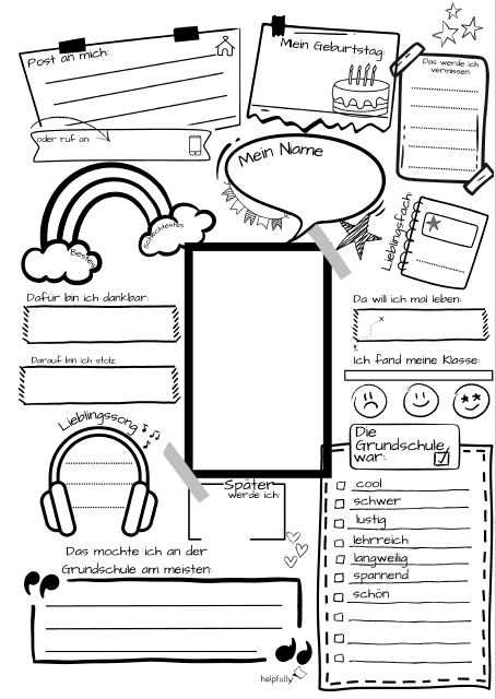 DIY-Vorlage "Steckbrief" zum Ausdrucken - mit Platz für Foto, Infos der Kinder