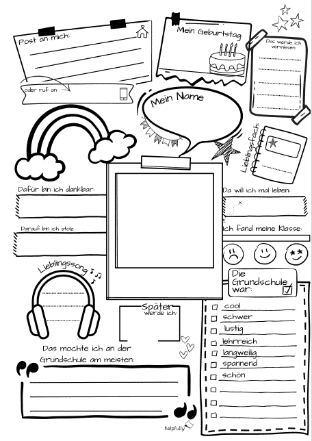 DIY-Vorlage "Steckbrief" zum Ausdrucken - mit Platz für Foto, Infos der Kinder