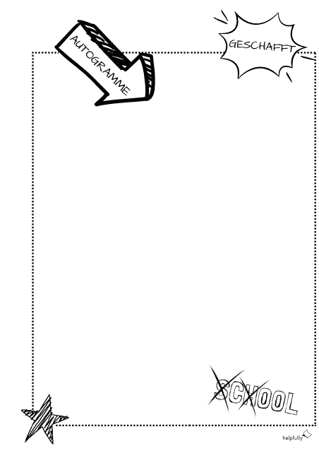 DIY-Vorlge "Autogramme" zum Ausdrucken und Platz für die Unterschriften der Schüler:innen