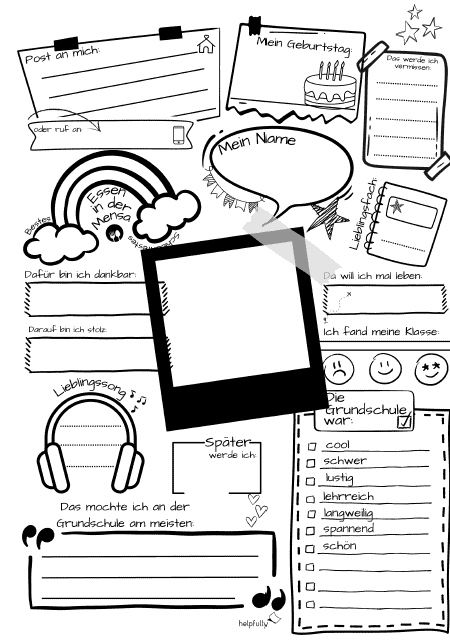 DIY-Vorlage "Steckbrief" zum Ausdrucken - mit Platz für Foto, Infos der Kinder
