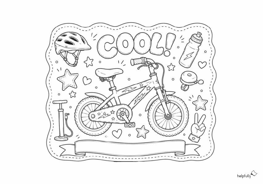 Fahrradgeschenke für Kinder - Mal- und Bastelvorlage mit Fahrrad zum Ausdrucken, Ausmalen