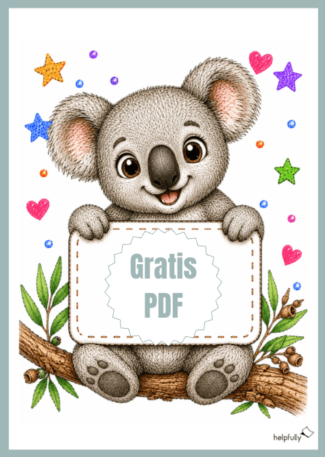 Süßes A4-Schild mit Koala zum Ausdrucken als Klassentier, Türschild und mehr!