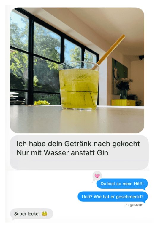 Den Gin mal ohne Alkohol - auch lecker und sieht toll aus!