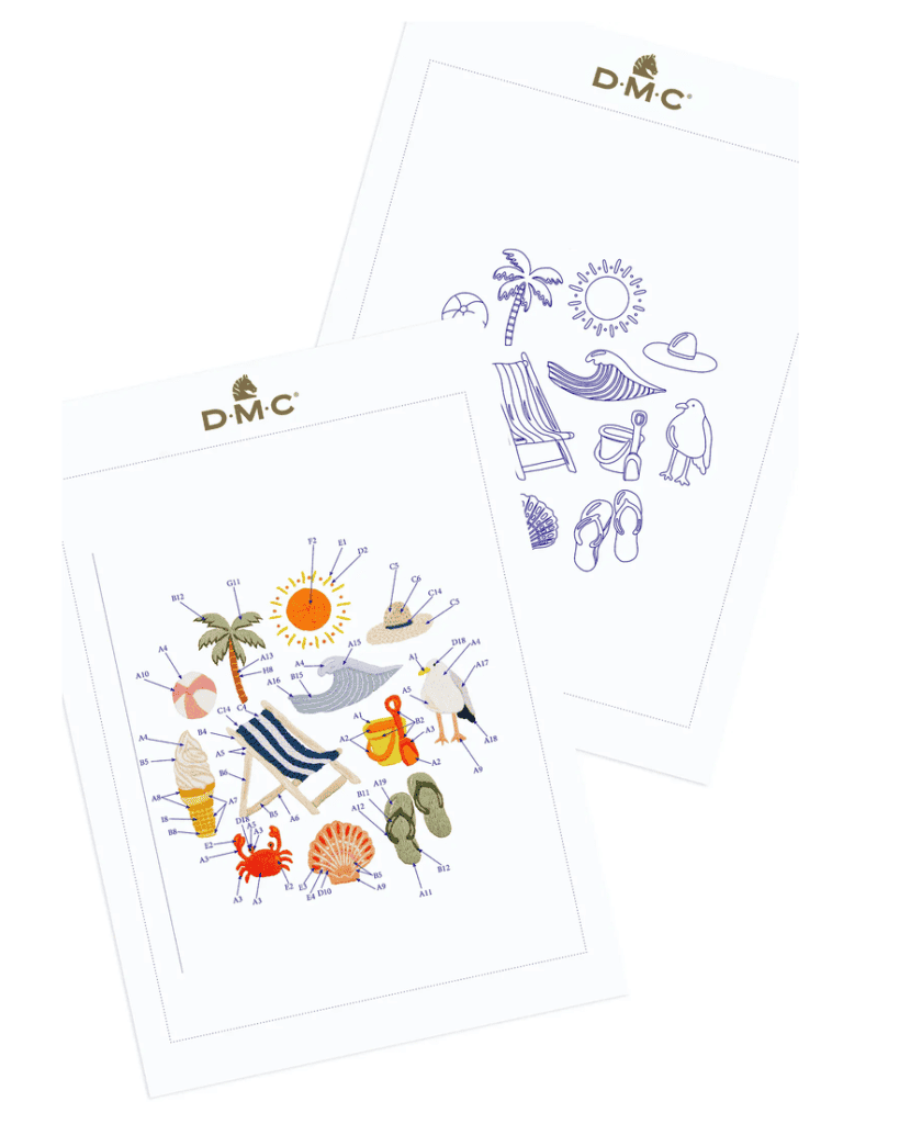 Stickmuster Sommermotive "Tag am Strand" von DMC als kostenloses Muster