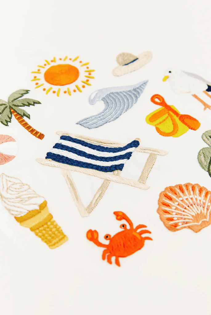 Stickmuster Sommermotive "Tag am Strand" von DMC schöne Details sichtbar