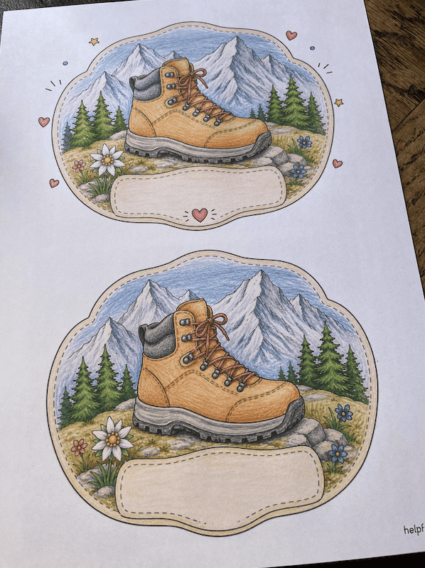 Ausgedruckte DIY-Vorlagen rund ums Wandern
