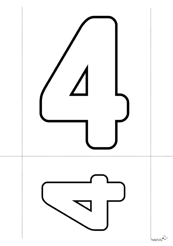 4: Zahlen-Vorlage zum Basteln als kostenloses PDF ausdrucken