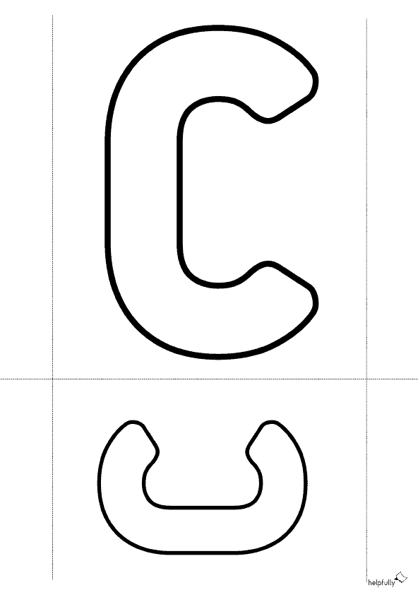Buchstabenschablone C zum Ausdrucken als gratis PDF